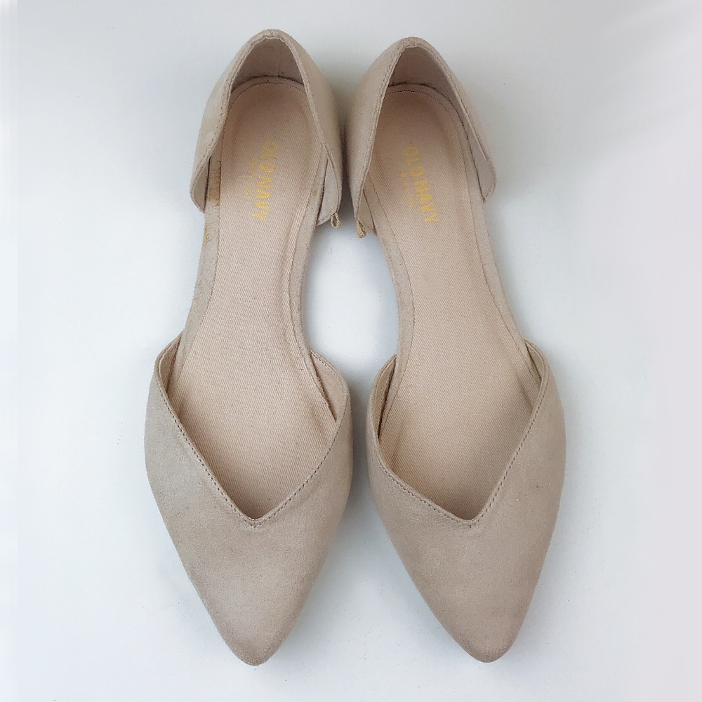 NWOT Faux Suede Light Beige D'Orsay Flats